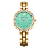 Swarovski Daytime Crystals Turquoise Dial Gold Steel Strap Watch for Women - 5182212 Authentic Buy Shop Now