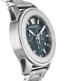 Versace Greca Action Chronograph Quartz Green Dial Silver Steel Strap Watch for Men - VE3J00422 Authentic Buy Shop Now