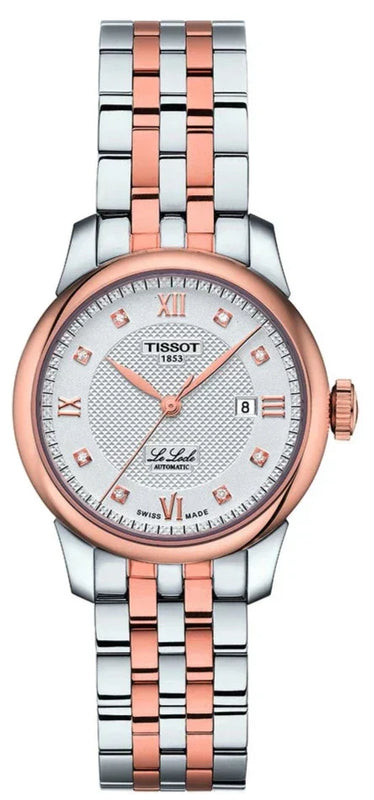 Tissot Le Locle Lady Automatic Diamonds Silver Dial Two Tone Steel Strap Watch For Women - T006.207.22.036.00 Authentic Buy Shop Now