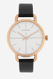 Calvin Klein Even White Dial Black Leather Strap Watch for Women - K7B236C6 Authentic Buy Shop Now