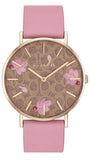 Coach Perry Floral Motif Fawn Dial Pink Leather Strap Watch for Women - 14503442 Authentic Buy Shop Now