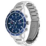 Tommy Hilfiger Jimmy Chronograph Quartz Blue Dial Silver Steel Strap Watch For Men - 1791949 Authentic Buy Shop Now