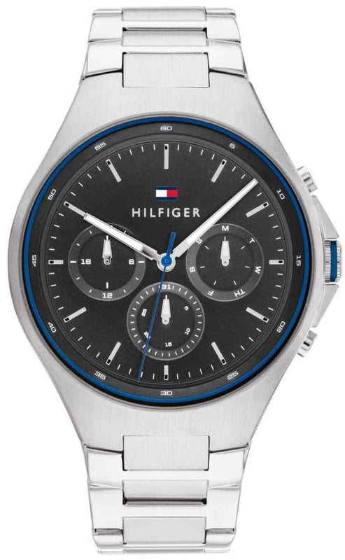Tommy Hilfiger Justin Chronograph Gray Dial Silver Steel Strap Watch For Men - 1792054 Authentic Buy Shop Now