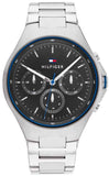Tommy Hilfiger Justin Chronograph Gray Dial Silver Steel Strap Watch For Men - 1792054 Authentic Buy Shop Now