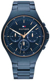 Tommy Hilfiger Justin Chronograph Blue Dial Blue Steel Strap Watch For Men - 1792058 Authentic Buy Shop Now