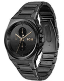 Hugo Boss Steer Analog Black Dial Black Steel Strap Watch For Men - 1514068 Authentic Buy Shop Now
