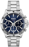 Hugo Boss Troper Chronograph Blue Dial Silver Steel Strap Watch For Men - 1514069 Authentic Buy Shop Now