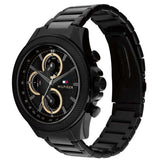 Tommy Hilfiger Clark Chronograph Black Dial Black Steel Strap Watch For Men - 1792081 Authentic Buy Shop Now