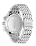Hugo Boss Gregor Chronograph Black Dial Silver Steel Strap Watch For Men - 1514082 Authentic Buy Shop Now