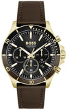 Hugo Boss Troper Chronograph Black Dial Brown Leather Strap Watch For Men - 1514100 Authentic Buy Shop Now