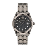 Versace Greca Time Quartz Black Dial Grey Steel Strap Watch for Men - VE3K00622 Authentic Buy Shop Now