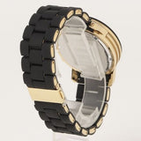 Michael Kors Runway Chronograph Black Dial Black Silicone Strap Watch For Women - MK7385 Authentic Buy Shop Now