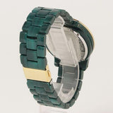 Michael Kors Runway Chronograph Green Dial Green Steel Strap Watch for Women - MK7422 Authentic Buy Shop Now