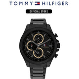 Tommy Hilfiger Clark Chronograph Black Dial Black Steel Strap Watch For Men - 1792081 Authentic Buy Shop Now