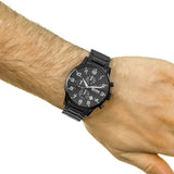 Hugo Boss Chronograph Black Dial Black Steel Strap Watch for Men - 1513180 Authentic Buy Shop Now