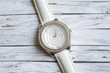 Guess Rosette Analog White Dial White Leather Strap Watch For Women - W75043L1 Authentic Buy Shop Now