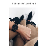 Daniel Wellington Petite Sheffield Black Dial Black Leather Strap Watch For Women - DW00100168 Authentic Buy Shop Now