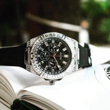 Guess Baguette Crystals Black Dial Black Silicone Strap Watch For Men - GW0208G1 Authentic Buy Shop Now