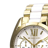 Michael Kors Bradshaw Chronograph White Dial Two Tone Steel Strap Watch For Women - MK5743 Authentic Buy Shop Now