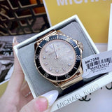 Michael Kors Everest Analog Rose Gold Dial Black Silicone Strap Watch For Women - MK7358 Authentic Buy Shop Now