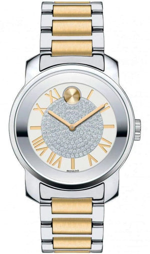 Movado Bold Silver Dial Two Tone Steel Strap Watch For Women - 3600256 Authentic Buy Shop Now