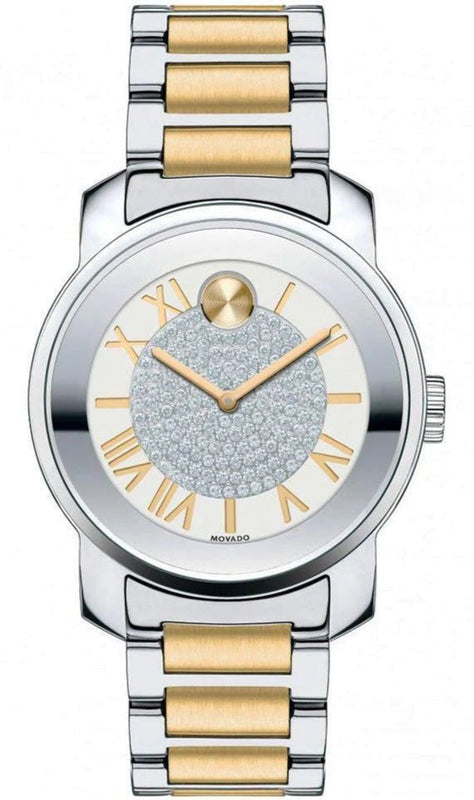 Movado Bold Silver Dial Two Tone Steel Strap Watch For Women - 3600256 Authentic Buy Shop Now