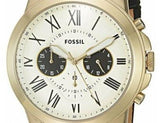 Fossil Grant Chronograph White Dial Black Leather Strap Watch for Men - FS5272 Authentic Buy Shop Now