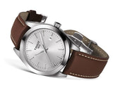 Tissot Gentleman Powermatic 80 Silicium Silver Dial Brown Leather Strap Watch For Men - T127.407.16.031.00 Authentic Buy Shop Now