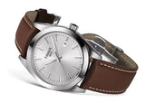 Tissot Gentleman Powermatic 80 Silicium Silver Dial Brown Leather Strap Watch For Men - T127.407.16.031.00 Authentic Buy Shop Now