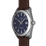 Tissot Gentleman Powermatic 80 Silicium Blue Dial Brown Leather Strap Watch For Men - T127.407.16.041.00 Authentic Buy Shop Now