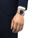 Tissot Gentlemen Powermatic 80 Silicium Blue Dial Silver Steel Strap Watch For Men - T127.407.11.041.00 Authentic Buy Shop Now