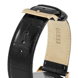 Guess Delancy Quartz Silver Dial Black Leather Strap Watch For Men - W0870G2 Authentic Buy Shop Now