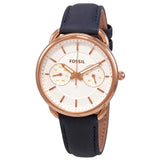 Fossil Tailor White Dial Blue Leather Strap Watch for Women - ES4260 Authentic Buy Shop Now