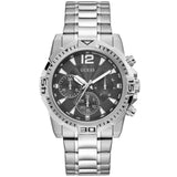 Guess Commander Chronograph Black Dial Silver Steel Strap Watch for Men - GW0056G1 Authentic Buy Shop Now