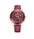 Swarovski Octea Lux Chrono Red Dial Red Leather Strap Watch for Women - 5547642 Authentic Buy Shop Now