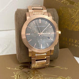 Burberry The City Grey Dial Rose Gold Steel Strap Watch for Men - BU9353 Authentic Buy Shop Now