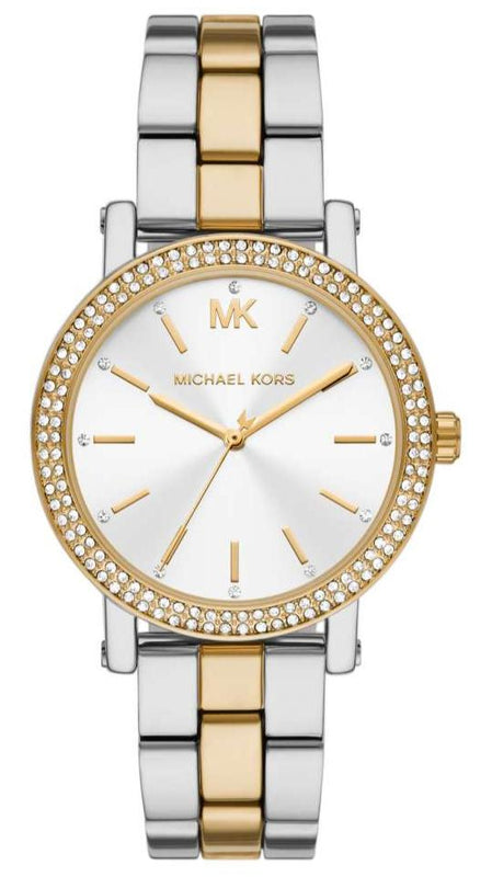 Michael Kors Corey Analog Silver Dial Two Tone Steel Strap Watch for Women - MK7348 Authentic Buy Shop Now