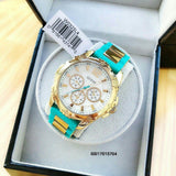 Guess Intrepid 2 Silver Dial Two Tone Rubber Strap Watch For Women - W0325L4 Authentic Buy Shop Now