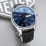 Tag Heuer Carrera Calibre 5 Automatic Blue Dial Blue Leather Strap Watch for Men - WAR201E.FC6292 Authentic Buy Shop Now