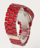 Michael Kors Runway Analog Chronograph Red Dial Red Steel Strap Watch for Women - MK7436 Authentic Buy Shop Now