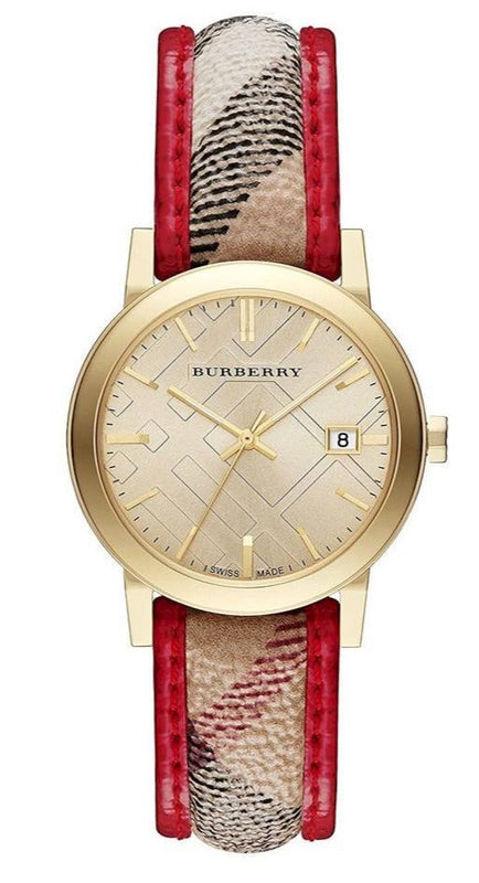 Burberry The City Champagne Dial Leather Strap Watch for Women - BU9139 Authentic Buy Shop Now