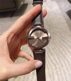 Gucci Interlocking Iconic Brown Dial Brown Leather Strap Watch For Women - YA133207 Authentic Buy Shop Now