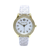 Michael Kors Tibby Analog Silver Dial White Leather Strap Watch for Women - MK1049 Authentic Buy Shop Now