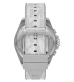 Michael Kors Brecken Chronograph Silver Dial White Leather Strap Watch For Men - MK8949 Authentic Buy Shop Now