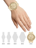 Michael Kors Lennox Chronograph Gold Dial Gold Steel Strap Watch For Men - MK8989 Authentic Buy Shop Now