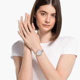 Swarovski Cosmopolitan Diamond Powder Silver Dial Rose Gold Steel Strap Watch for Women - 5517803 Authentic Buy Shop Now