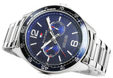 Tommy Hilfiger Erik Chronograph Blue Dial Silver Steel Strap Watch for Men - 1791366 Authentic Buy Shop Now