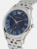 Emporio Armani Valente Chronograph Blue Dial Silver Steel Strap Watch For Men - AR1789 Authentic Buy Shop Now