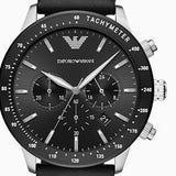 Emporio Armani Sportivo Chronograph Black Dial Black Rubber Strap Watch For Men - AR0527 Authentic Buy Shop Now