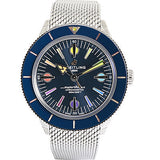 Breitling Superocean Heritage '57 Special Edition II Blue Dial Silver Mesh Bracelet Watch for Men - A103702A1C1A1 Authentic Buy Shop Now